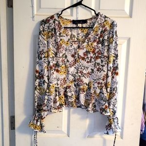 Blue Rain Floral Blouse